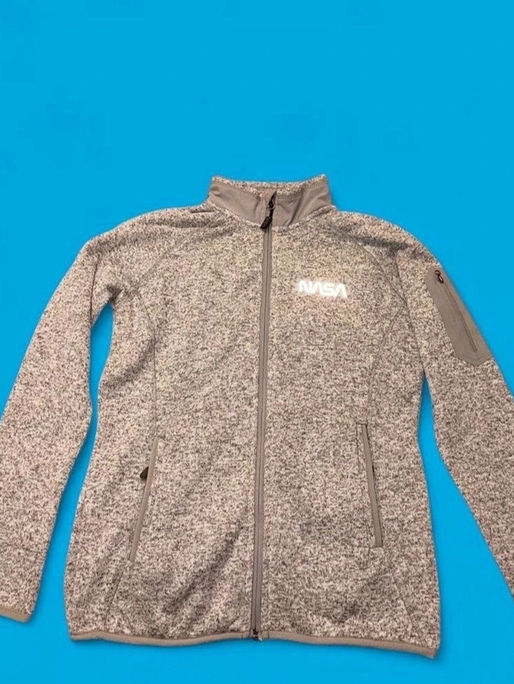 NASA Gray Full-Zip Fleece Jacket great condition